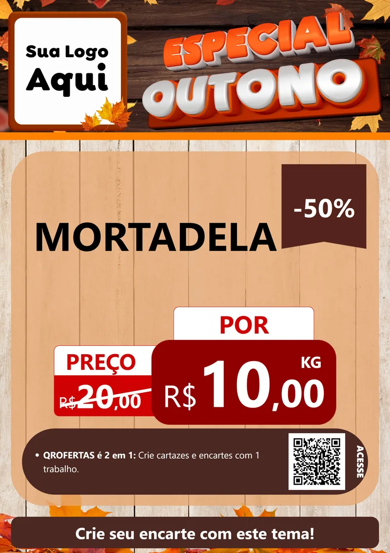 Modelo de Cartaz para Cartaz A4 Vertical com o tema Especial Outono para Frios e Laticínios