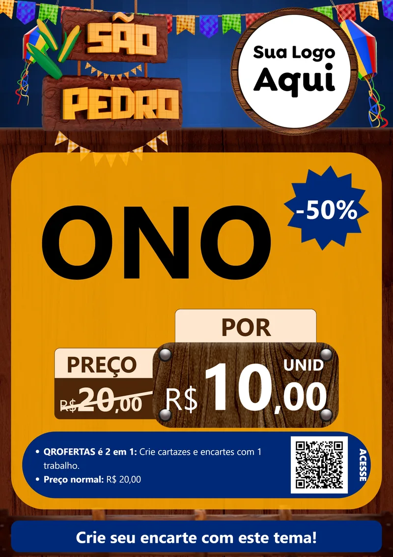 Modelo de Cartaz para Cartaz A4 Vertical com o tema São Pedro para Óticas