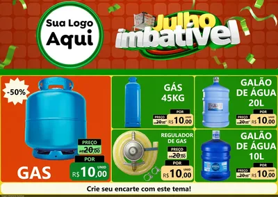 Modelo de Encarte para Encarte A4 Horizontal com o tema Julho Imbatível para Água e gás