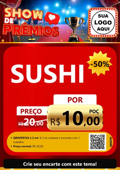 Modelo de Cartaz para Cartaz A4 Vertical com o tema Show de Prêmios para Comida japonesa