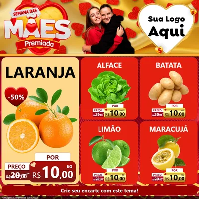 Modelo de Rede Social para Feed Facebook com o tema Semana das Mães Premiada para Hortifrúti