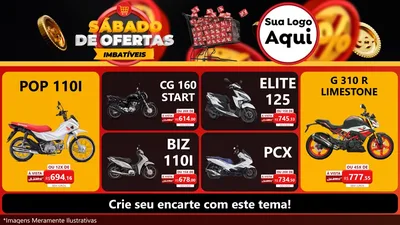Modelo de TV para TV Horizontal com o tema Sábado de Ofertas Imbatíveis para Concessionaria de Motos