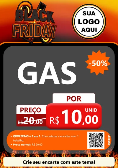 Modelo de Cartaz para Cartaz A4 Vertical com o tema Black Friday para Água e gás