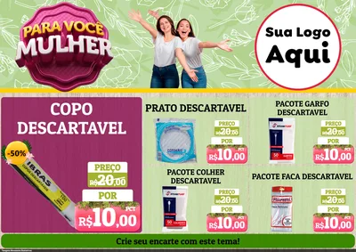 Modelo de Encarte para Encarte A4 Horizontal com o tema Para Você Mulher para Embalagens