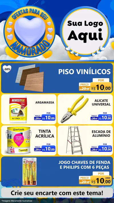 Modelo de TV para TV Vertical com o tema Ofertas Para Seu Namorado para Material para Construção