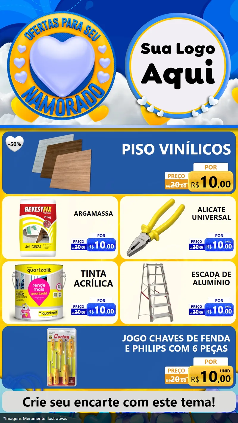 Modelo de TV para TV Vertical com o tema Ofertas Para Seu Namorado para Material para Construção