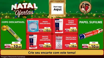 Modelo de TV para TV Horizontal com o tema Natal de Ofertas para Embalagens