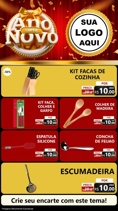 Modelo de TV para TV Vertical com o tema Super Ano Novo para Utilidades Domésticas