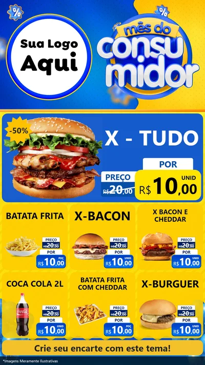 Modelo de Rede Social para Stories com o tema Mês do Consumidor para Hamburgueria