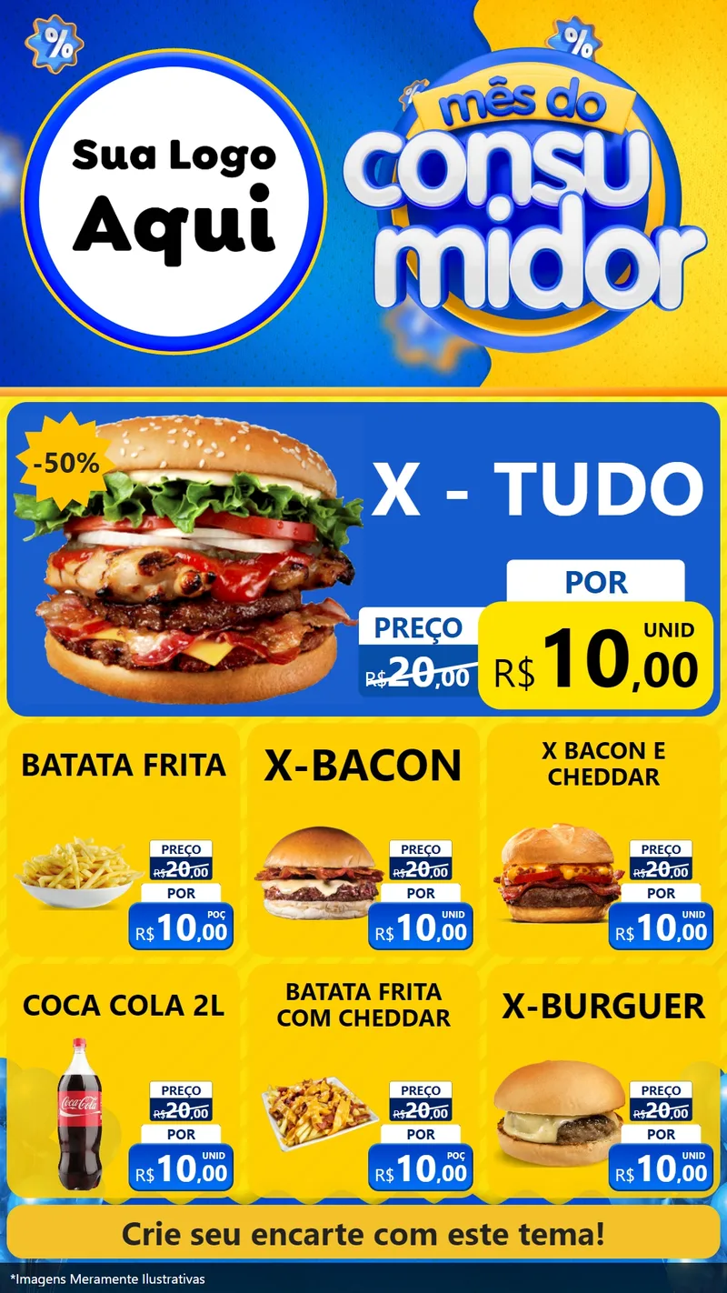 Modelo de Rede Social para Stories com o tema Mês do Consumidor para Hamburgueria