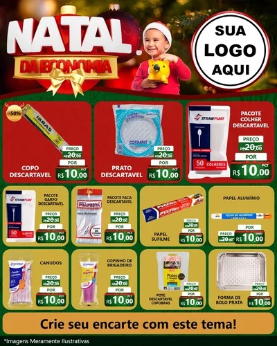 Modelo de Rede Social para Feed Instagram com o tema Natal da Economia para Embalagens