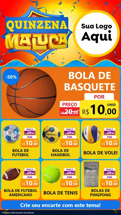 Modelo de Rede Social para Stories com o tema Quinzena Maluca para Artigos Esportivos