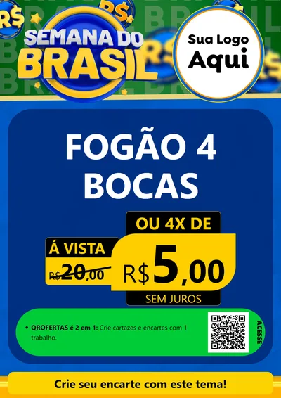 Modelo de Cartaz para Cartaz A4 Vertical com o tema Semana Do Brasil para Móveis e Eletro
