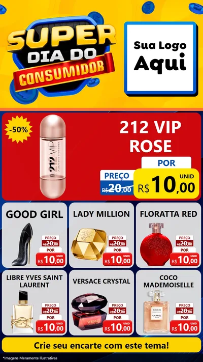 Modelo de Rede Social para Stories com o tema Super Dia do Consumidor para Perfumes