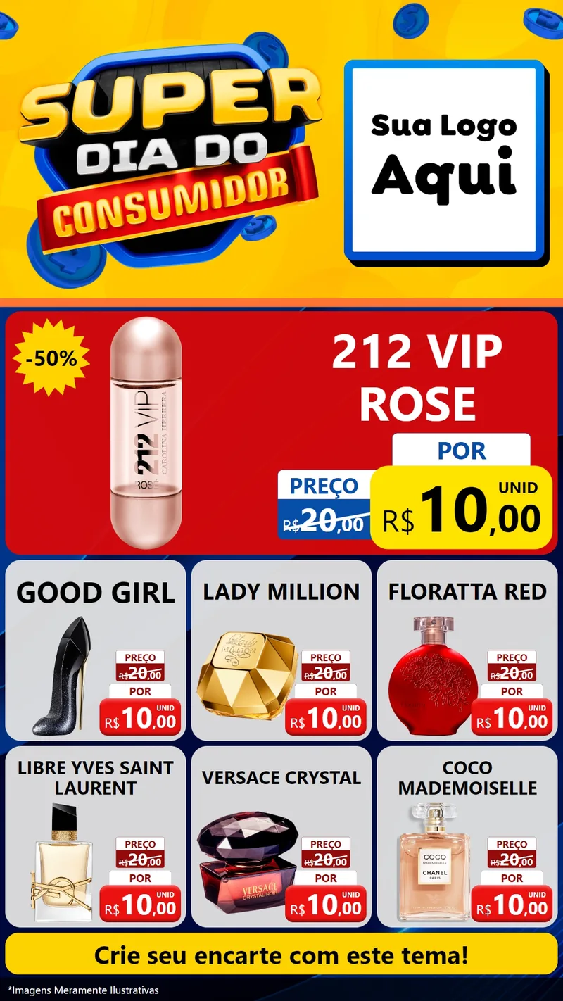 Modelo de Rede Social para Stories com o tema Super Dia do Consumidor para Perfumes