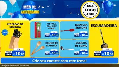 Modelo de TV para TV Horizontal com o tema Mês de Aniversário para Utilidades Domésticas