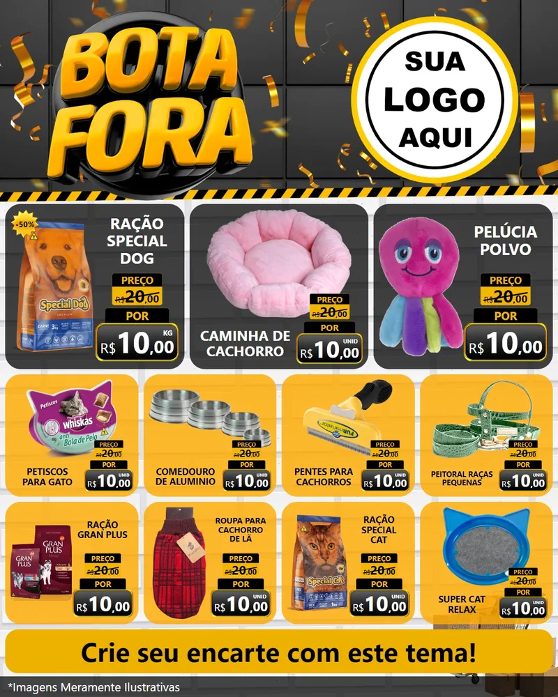 Modelo de Rede Social para Feed Instagram com o tema Bota Fora para Pet Shop