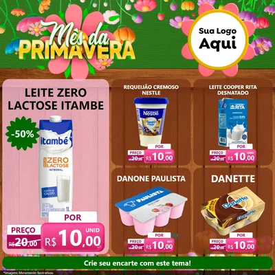 Modelo de Rede Social para Feed Facebook com o tema Mês da Primavera para Frios e Laticínios