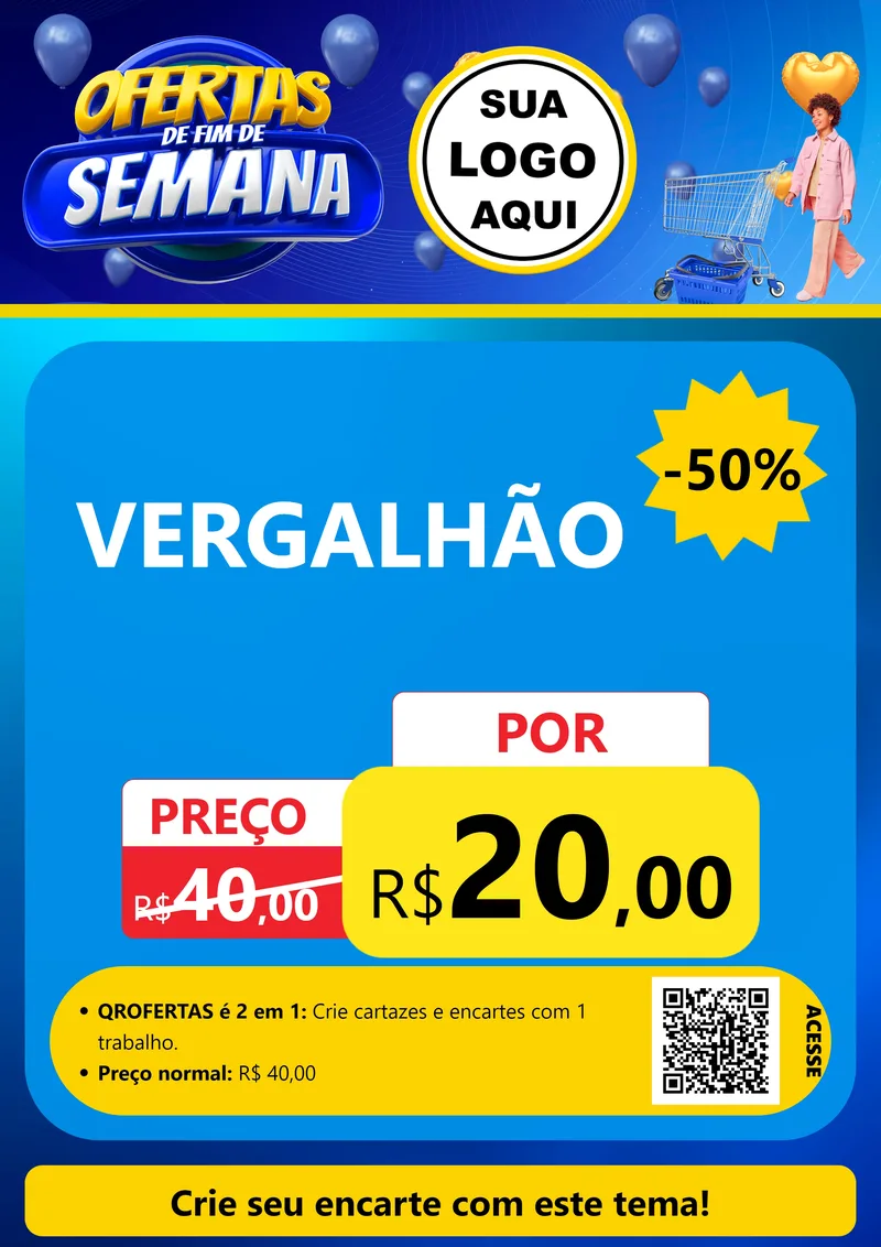Modelo de Cartaz para Cartaz A4 Vertical com o tema Ofertas de Fim de Semana para Ferragens