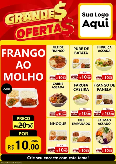 Modelo de Encarte para Encarte A4 Vertical com o tema Grandes Ofertas para Restaurante