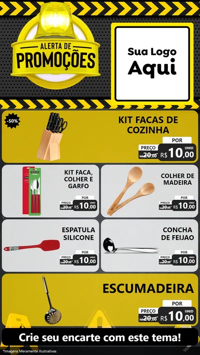 Modelo de TV para TV Vertical com o tema Alerta de Promoções para Utilidades Domésticas