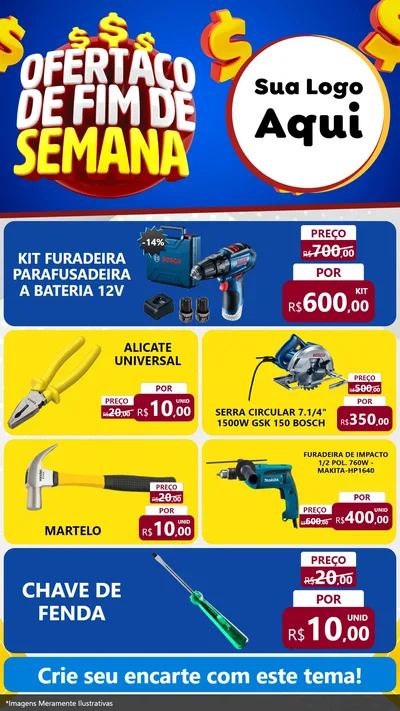 Modelo de TV para TV Vertical com o tema Ofertaço de Fim de Semana para Maquinas e Ferramentas