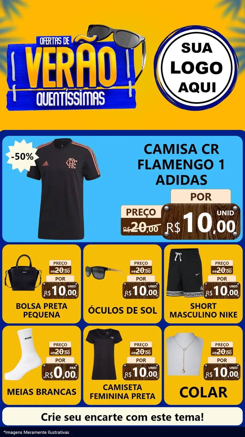 Modelo de Rede Social para Stories com o tema Ofertas de Verão Quentíssimas para Roupas e acessórios