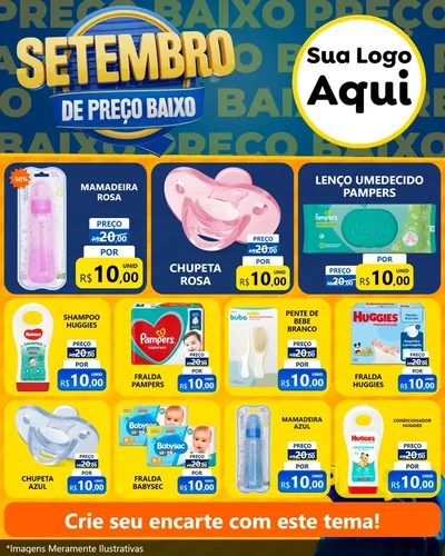 Modelo de Rede Social para Feed Instagram com o tema Setembro De Preço Baixo para Bebês
