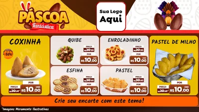 Modelo de TV para TV Horizontal com o tema Páscoa Fantástica para Salgadaria