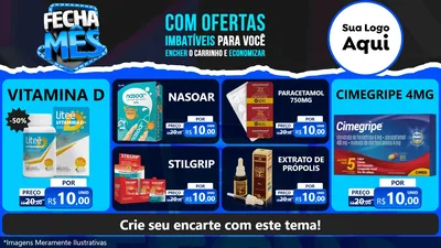 Modelo de TV para TV Horizontal com o tema Fecha Mês para Farmácia