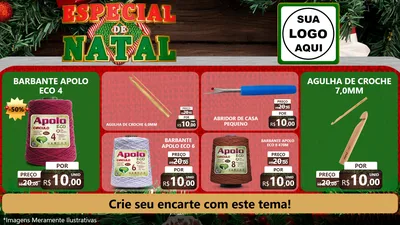 Modelo de TV para TV Horizontal com o tema Especial de Natal para Armarinho e Aviamentos