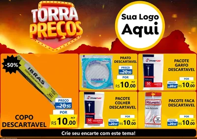 Modelo de Encarte para Encarte A4 Horizontal com o tema Torra Preços para Embalagens