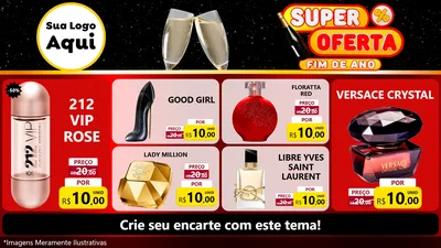 Modelo de TV para TV Horizontal com o tema Super Oferta Fim de Ano para Perfumes