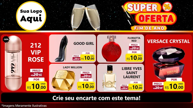 Modelo de TV para TV Horizontal com o tema Super Oferta Fim de Ano para Perfumes