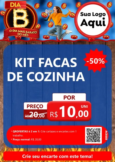 Modelo de Cartaz para Cartaz A4 Vertical com o tema Dia B - O Dia Mais Barato Do Mês para Utilidades Domésticas