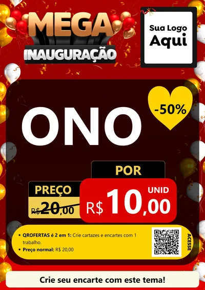 Modelo de Cartaz para Cartaz A4 Vertical com o tema Mega Inauguração para Óticas