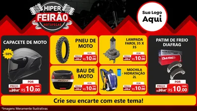 Modelo de TV para TV Horizontal com o tema Hiper Feirão - Motopeças para Moto peças