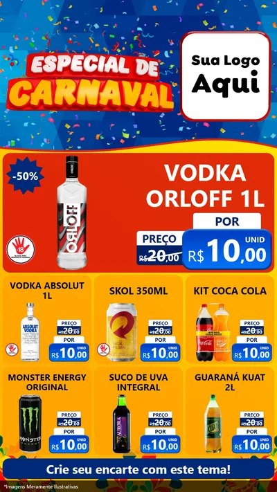 Modelo de Rede Social para Stories com o tema Especial de Carnaval para Distribuidora de bebidas