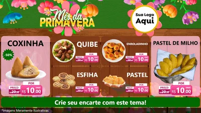Modelo de TV para TV Horizontal com o tema Mês da Primavera para Salgadaria