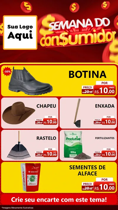 Modelo de TV para TV Vertical com o tema Semana do Consumidor para Agropecuária