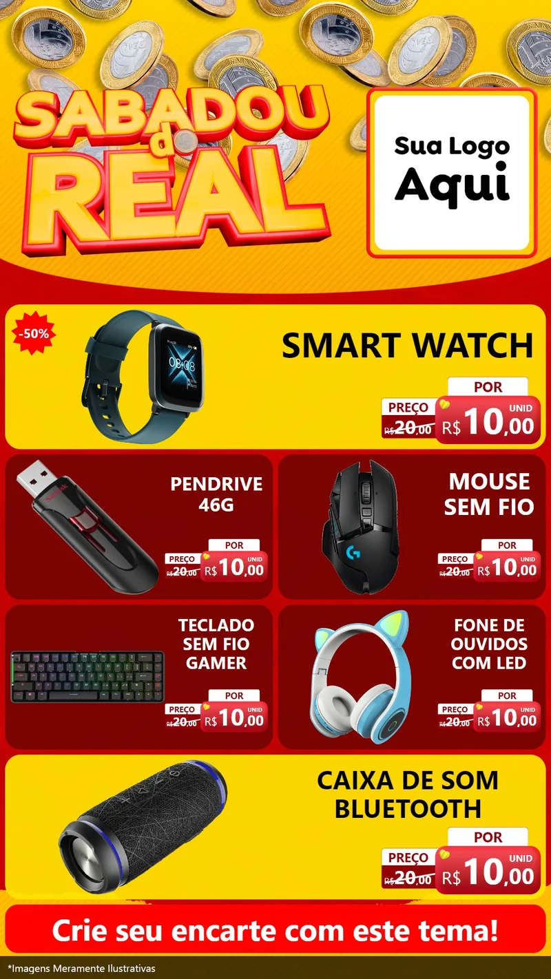 Modelo de TV para TV Vertical com o tema Sabadou do Real para Informática