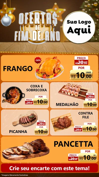 Modelo de TV para TV Vertical com o tema Ofertas de Fim de Ano para Assados