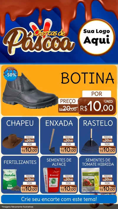 Modelo de Rede Social para Stories com o tema Ofertas de Páscoa para Agropecuária