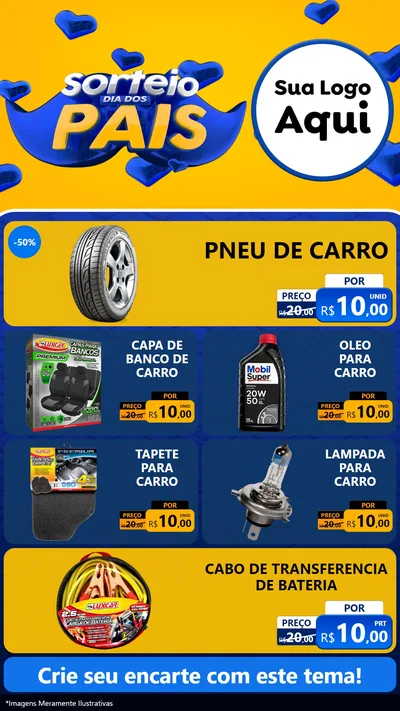 Modelo de TV para TV Vertical com o tema Sorteio Dia dos Pais para Auto peças