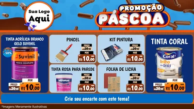 Modelo de TV para TV Horizontal com o tema Promoção Páscoa para Tintas e Ferramentas