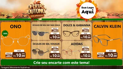 Modelo de TV para TV Horizontal com o tema Ofertas de Outono - Vem, Aproveite! para Óticas