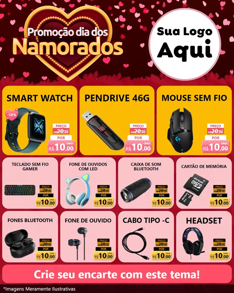 Modelo de Rede Social para Feed Instagram com o tema Promoção Dia Dos Namorados para Informática