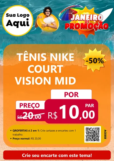 Modelo de Cartaz para Cartaz A4 Vertical com o tema Janeiro de Promoção para Calçados