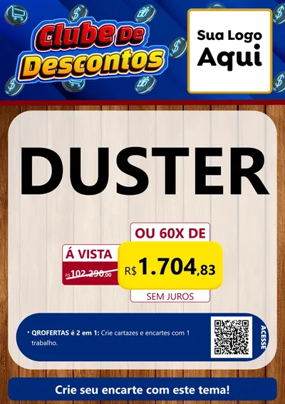 Modelo de Cartaz para Cartaz A4 Vertical com o tema Clube de Descontos para Concessionaria de Carros