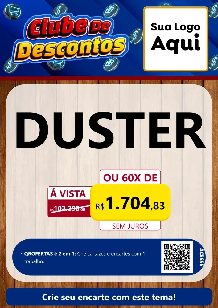 Modelo de Cartaz para Cartaz A4 Vertical com o tema Clube de Descontos para Concessionaria de Carros